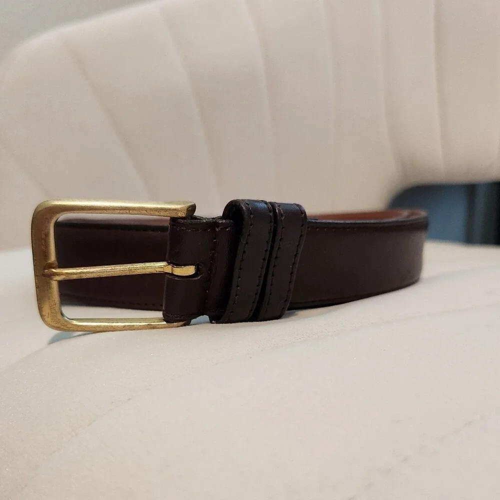 Coach‎ Mens Genuine Leather Burgundy Belt Size 36 Classic Office Brass Preppy